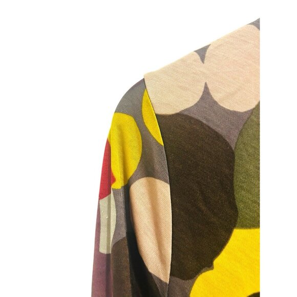 Boden Circle Print Womens Dress Sz 12 Ruched Waist 3/4 Sleeve Retro Mod Boho Art - Picture 8 of 14